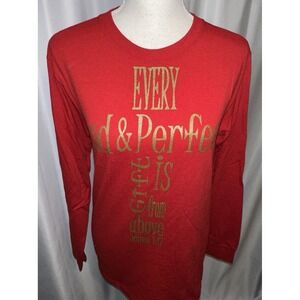 One Faith Boutique Shirt Women's S Red Long Sleeve Pullover Crew Red Good Gift